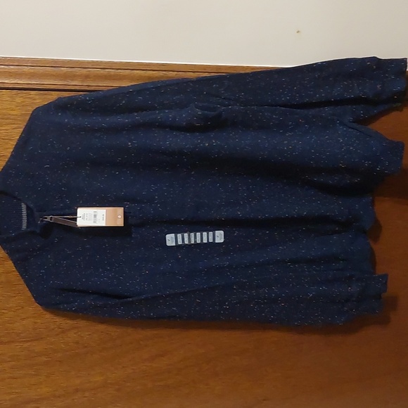 Denver Hayes Dark Blue Zip-Up Sweater - Picture 1 of 5